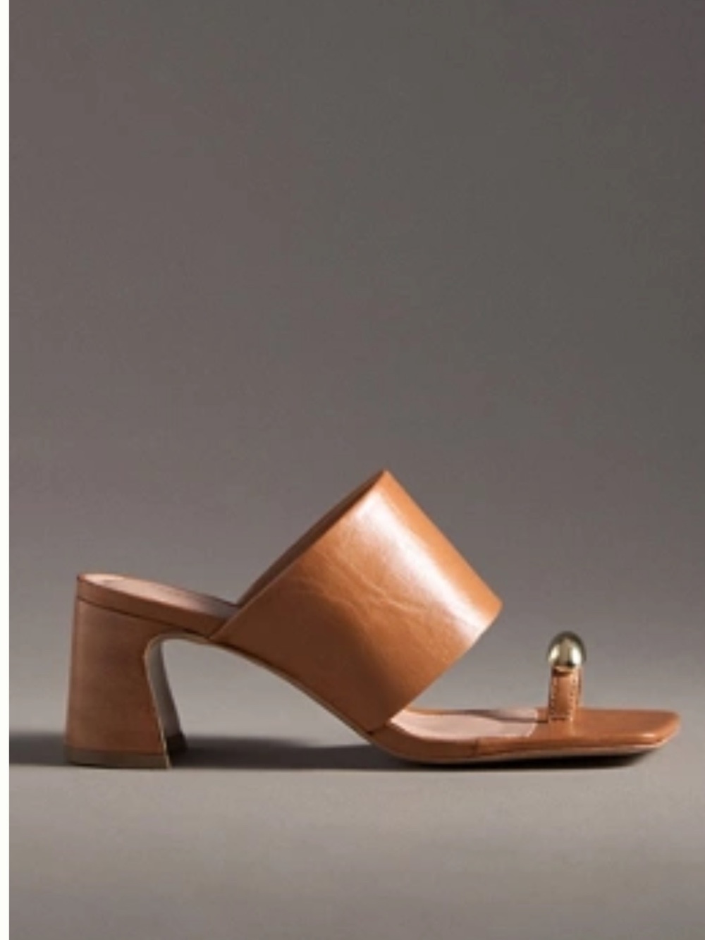 By Anthropologie Toe Ring Block Heels Mules Sandals.